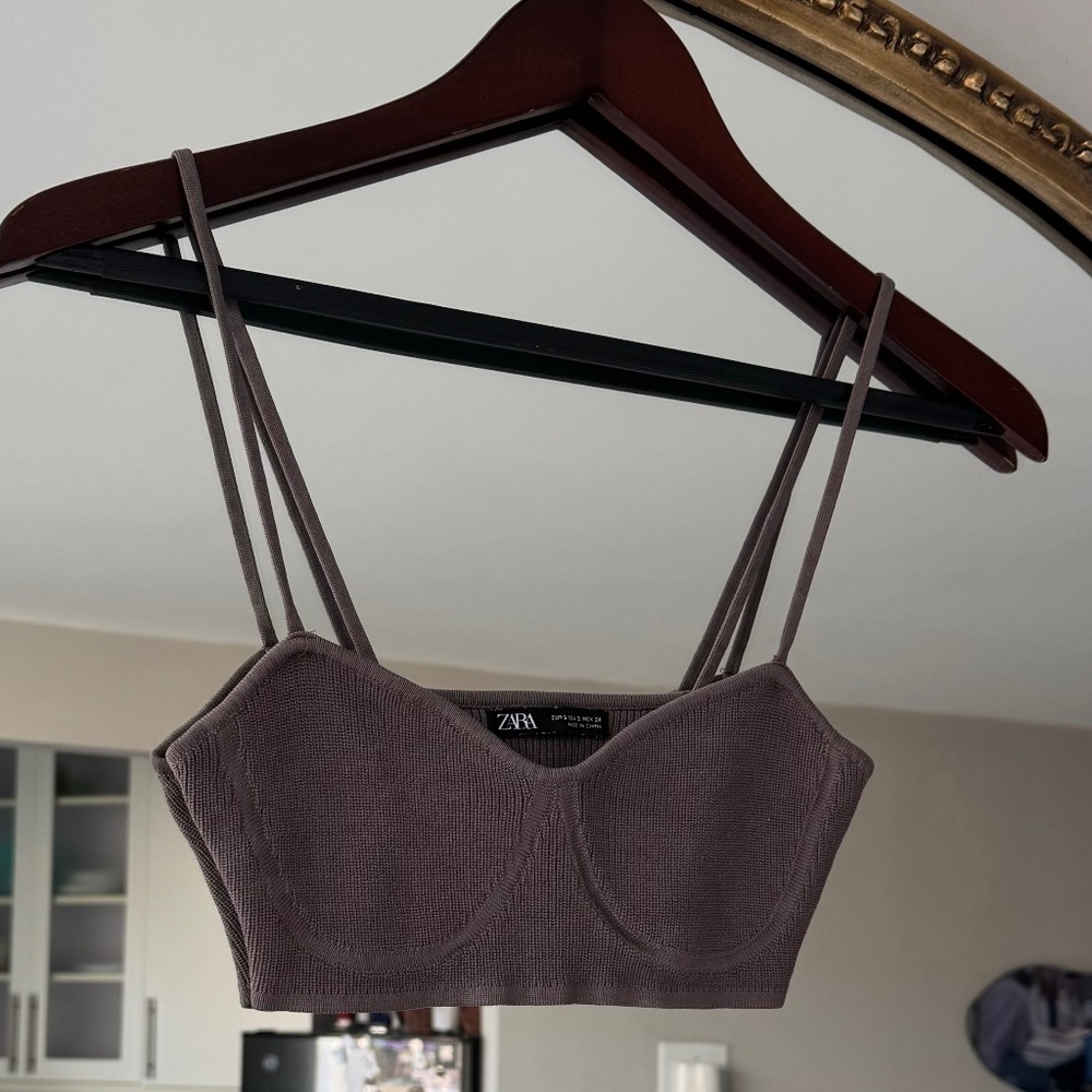 Brown Zara bralette crop top